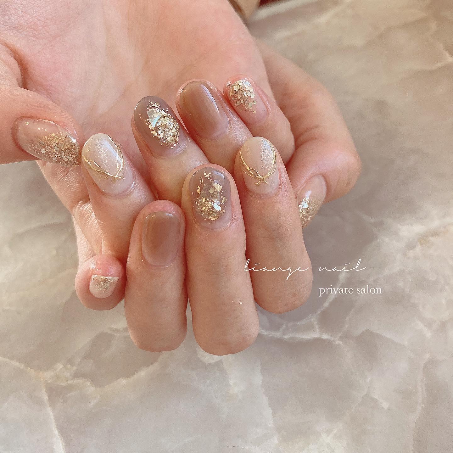 #ネイル,#夏ネイル,#大人ニュアンスネイル,#ニュアンスネイル,#ジェルネイル,#ミラーネイル,#シェルネイル,#オフィスネイル,#シンプルネイルのネイルデザイン