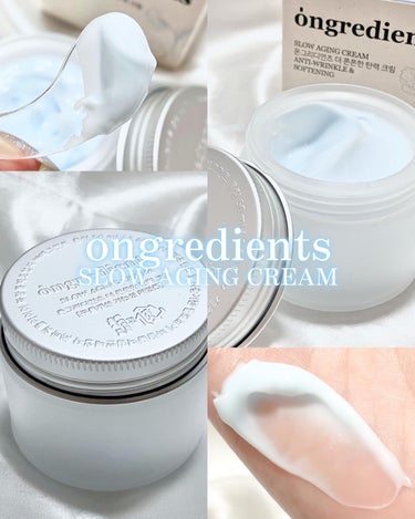 Ongredients Slow Aging Cream のクチコミ「【#PR】\とろぷるん。水色クリーム🩵/




❤︎Ongredients
 スローエイジン.....」（1枚目）