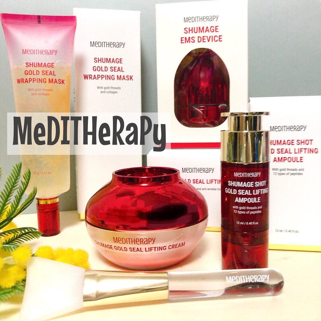 シューマジゴールド糸リフティングクリーム+EMS美顔器/MEDITHERAPY/フェイスクリームを使ったクチコミ(1枚目)