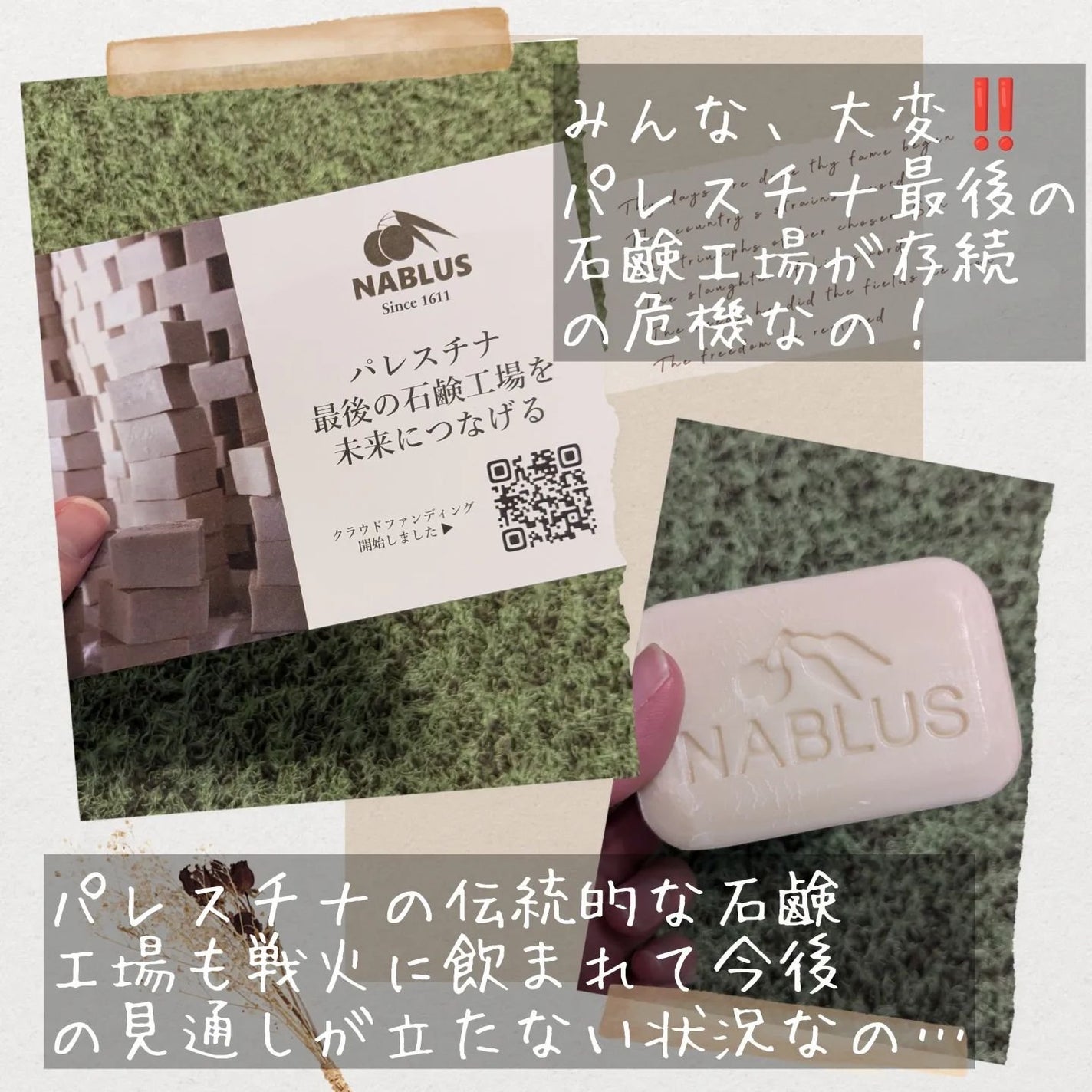 オーガニックオリーブオイルソープ ティーツリー/ナーブルスソープ/洗顔石鹸を使ったクチコミ(2枚目)