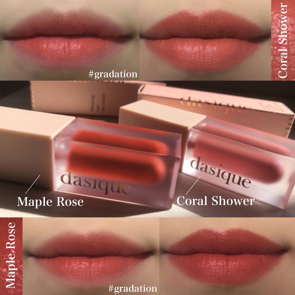 ブラーベルベットティント #02 Colar Shower/dasique/リップティントを使ったクチコミ（2枚目）