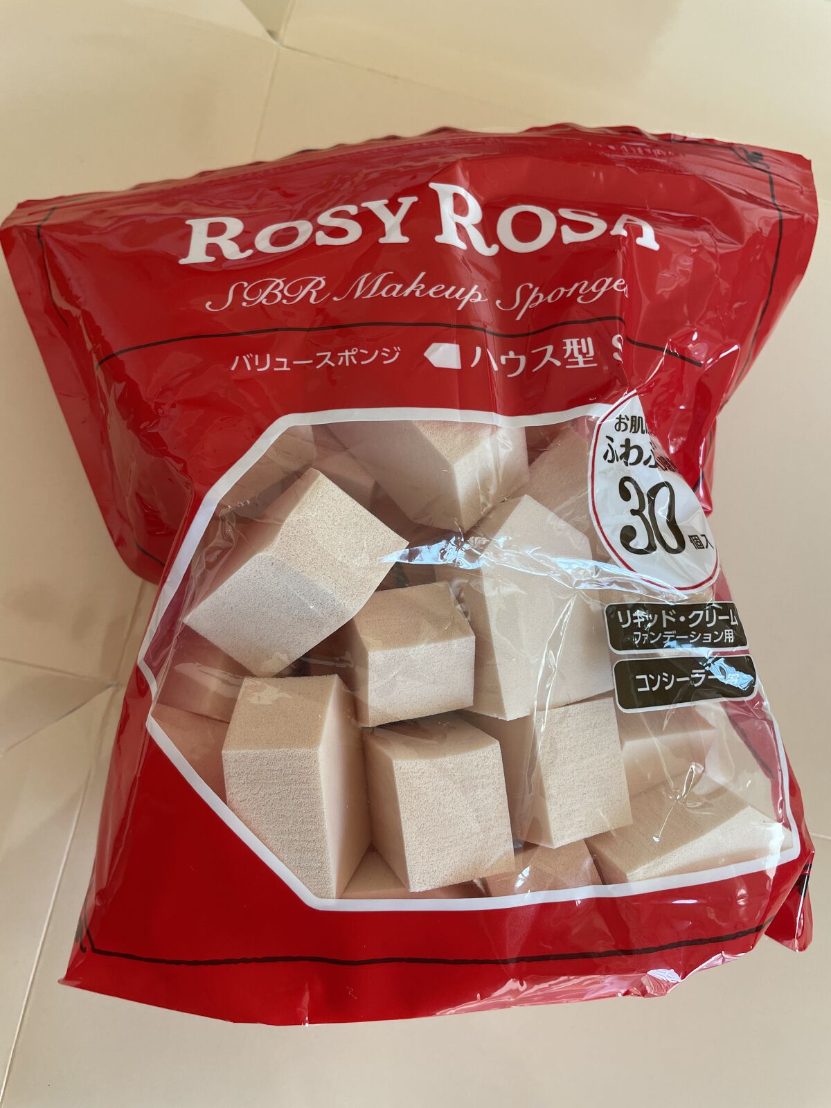 バリュースポンジN ハウス型タイプS 30P/ロージーローザ/パフ・スポンジを使ったクチコミ（1枚目）