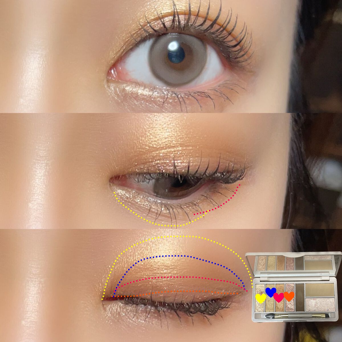 マルチセブンカラーアイパレット/MYUNT/アイシャドウパレットを使ったクチコミ（2枚目）