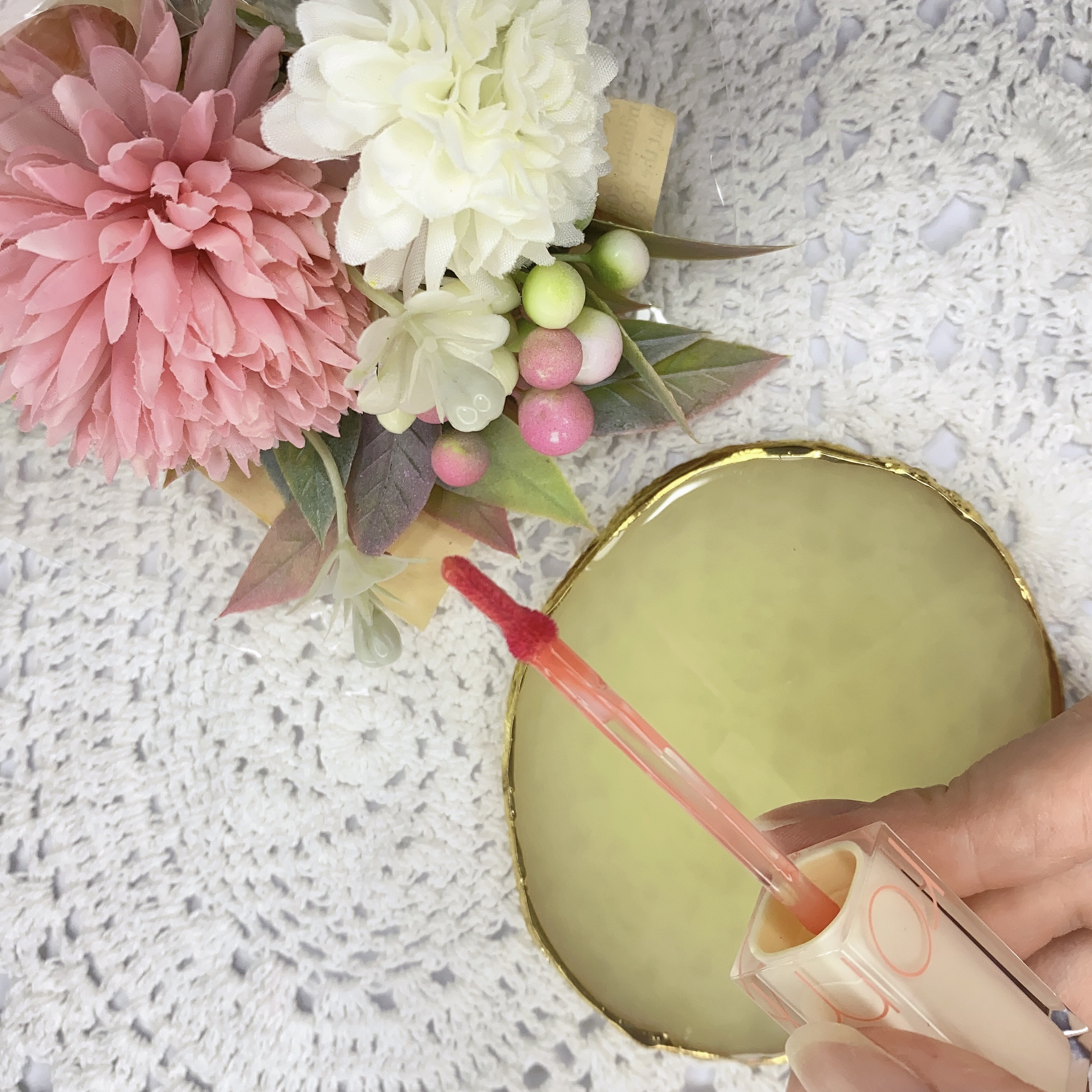 デュイフルウォーターティント<ミルクグロッサリー> 09 COTTON MELBA/rom&nd/リップティントを使ったクチコミ（2枚目）