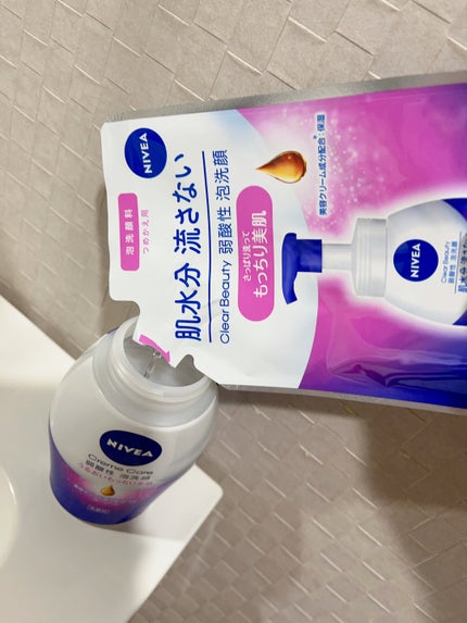 ニベア クリアビューティー弱酸性泡洗顔 もっちり美肌 詰替用 130ml/ニベア/泡洗顔を使ったクチコミ(3枚目)