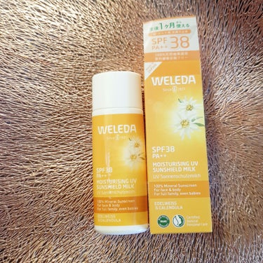 WELEDA ヴェレダ エーデルワイス UVプロテクトミルクのクチコミ「天然由来成分100%のノンケミカルとなっており、生後１か月以降の赤ちゃんのお肌にも使える製品と.....」（1枚目）