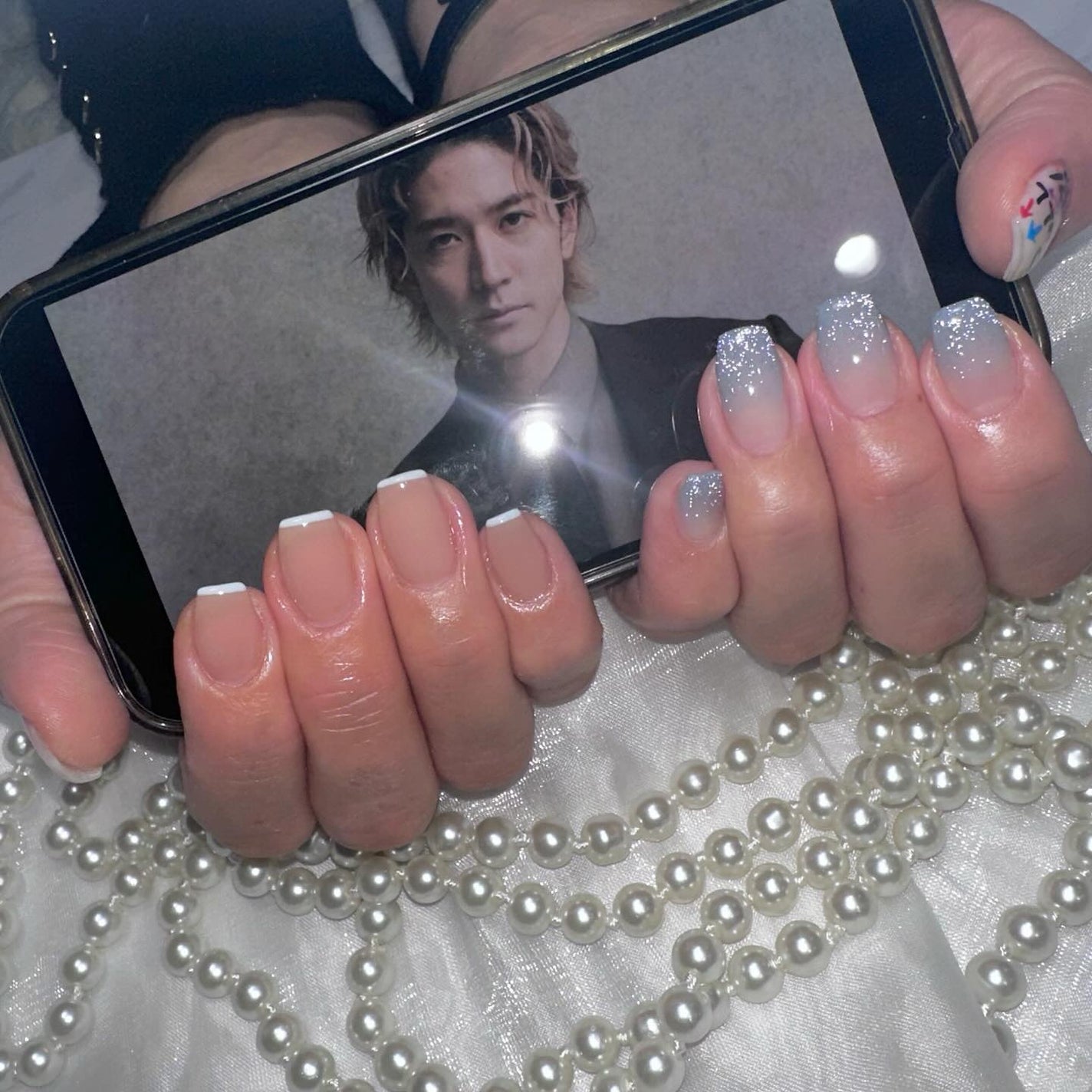 kanna on LIPS 「・・・推しネイル🩵💎推しメンカラの水色を全面に押し出して、スキ..」(1枚目)