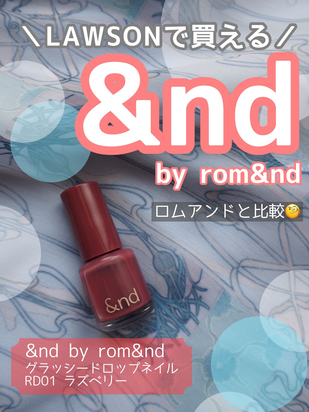 アンドバイロムアンド　グラッシードロップネイル RD01 ラズベリー/&nd by rom&nd/マニキュアを使ったクチコミ（1枚目）