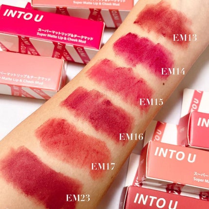 スーパーマットリップ&チークマッド/INTO U/口紅を使ったクチコミ(4枚目)