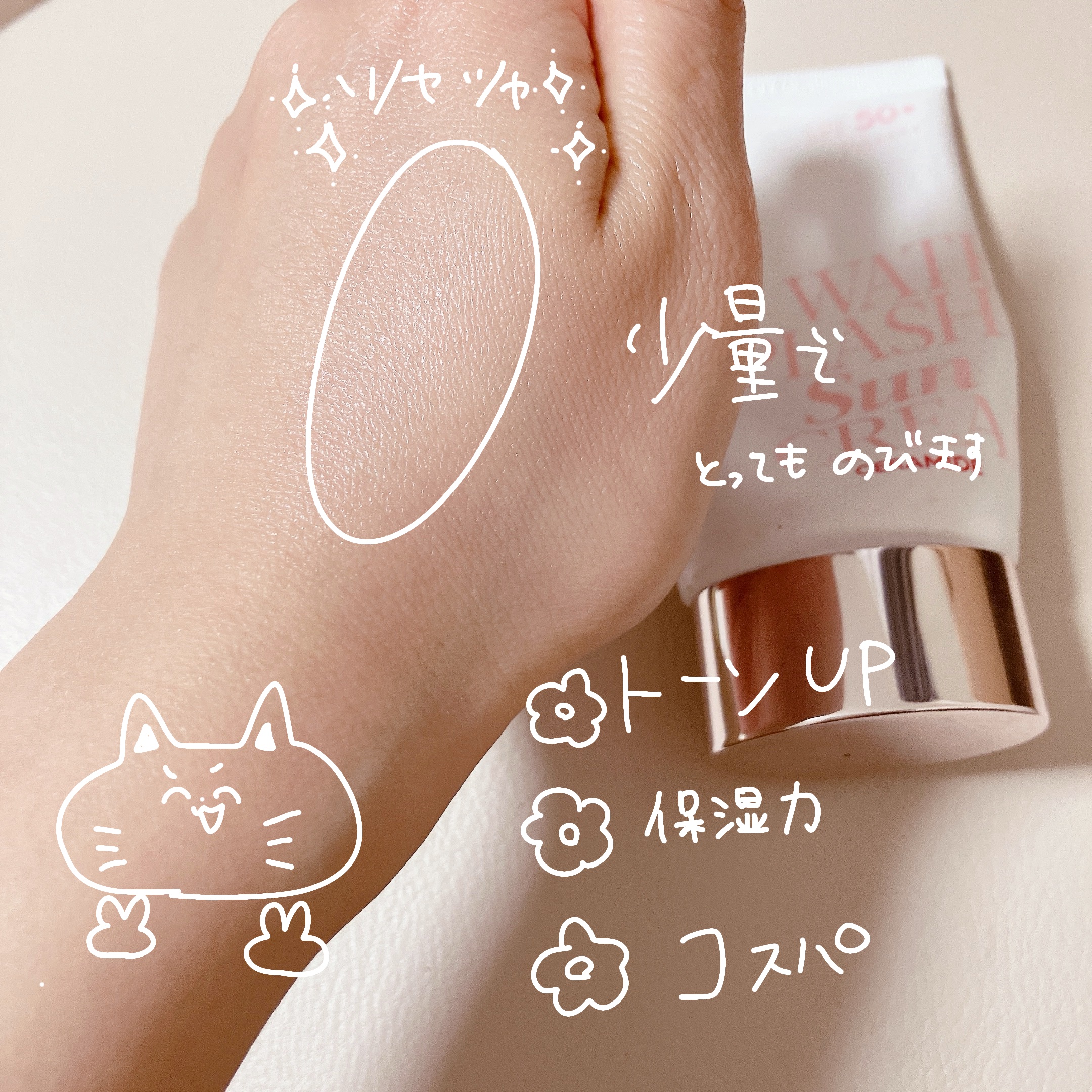 ウォータースプラッシュサンクリーム セラミド ミニ付きセット（60ml+20ml）/espoir/日焼け止めクリームを使ったクチコミ（3枚目）