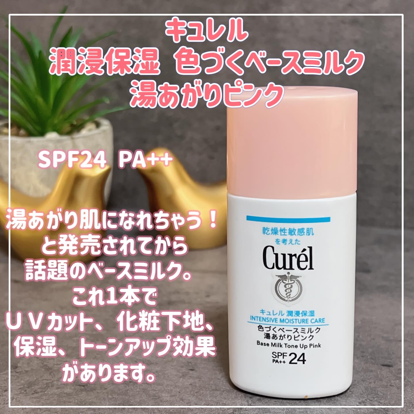 キュレル 潤浸保湿 色づくベースミルク 湯あがりピンク/キュレル/化粧下地を使ったクチコミ（3枚目）