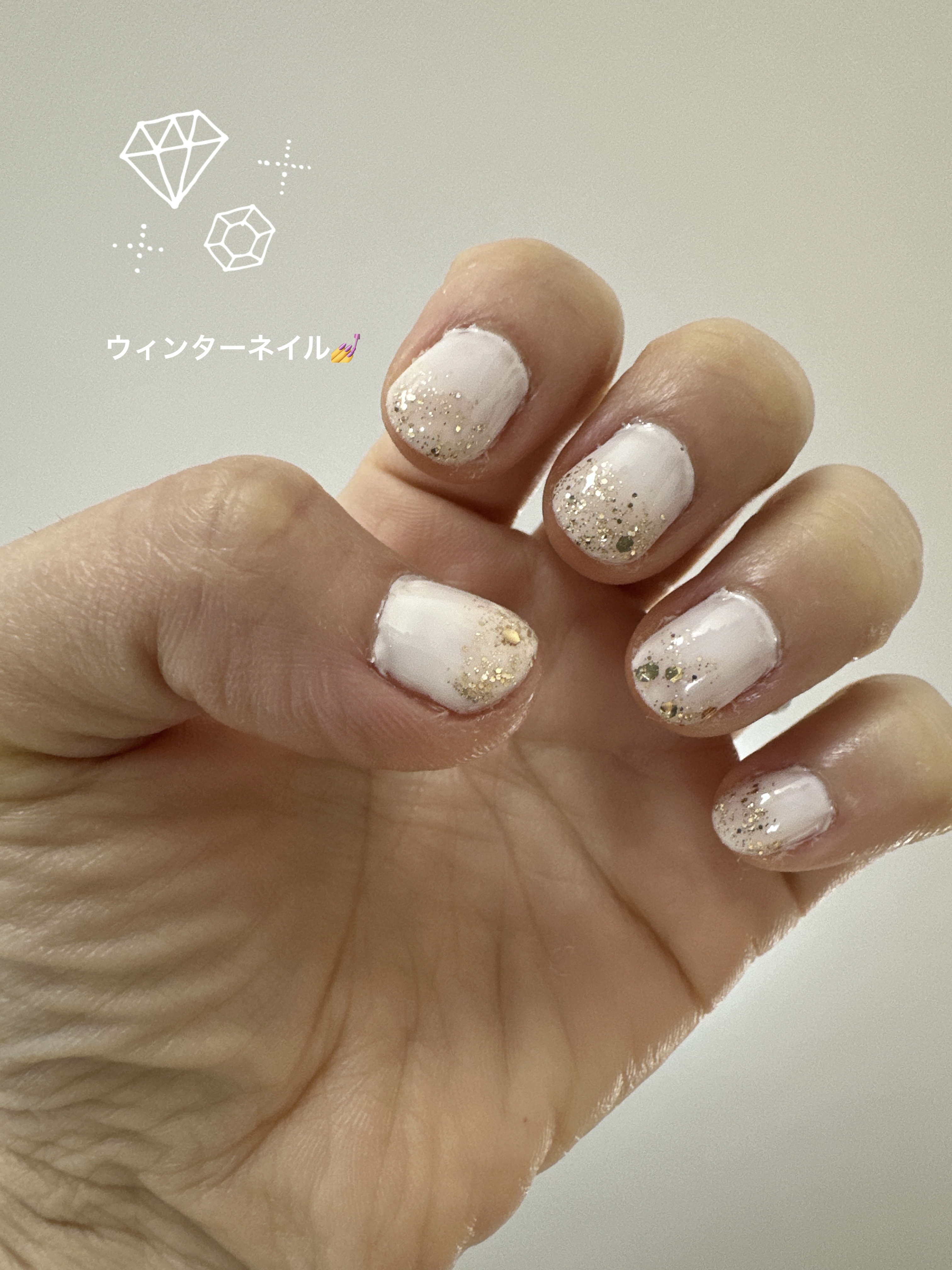 #100円ネイル,#セルフジェルネイル,#冬っぽネイルのネイルデザイン