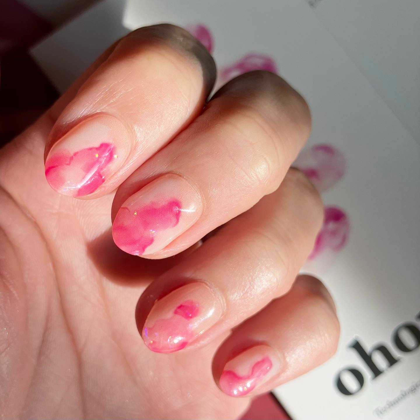 セミキュアジェルネイル（ハンド） ND-429 N Pinkish/ohora/ネイルシールを使ったクチコミ（3枚目）