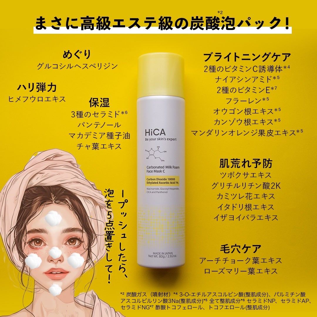 HiCA 炭酸ミルク泡パックC 18000/HiCA/洗い流すパック・マスクを使ったクチコミ(2枚目)