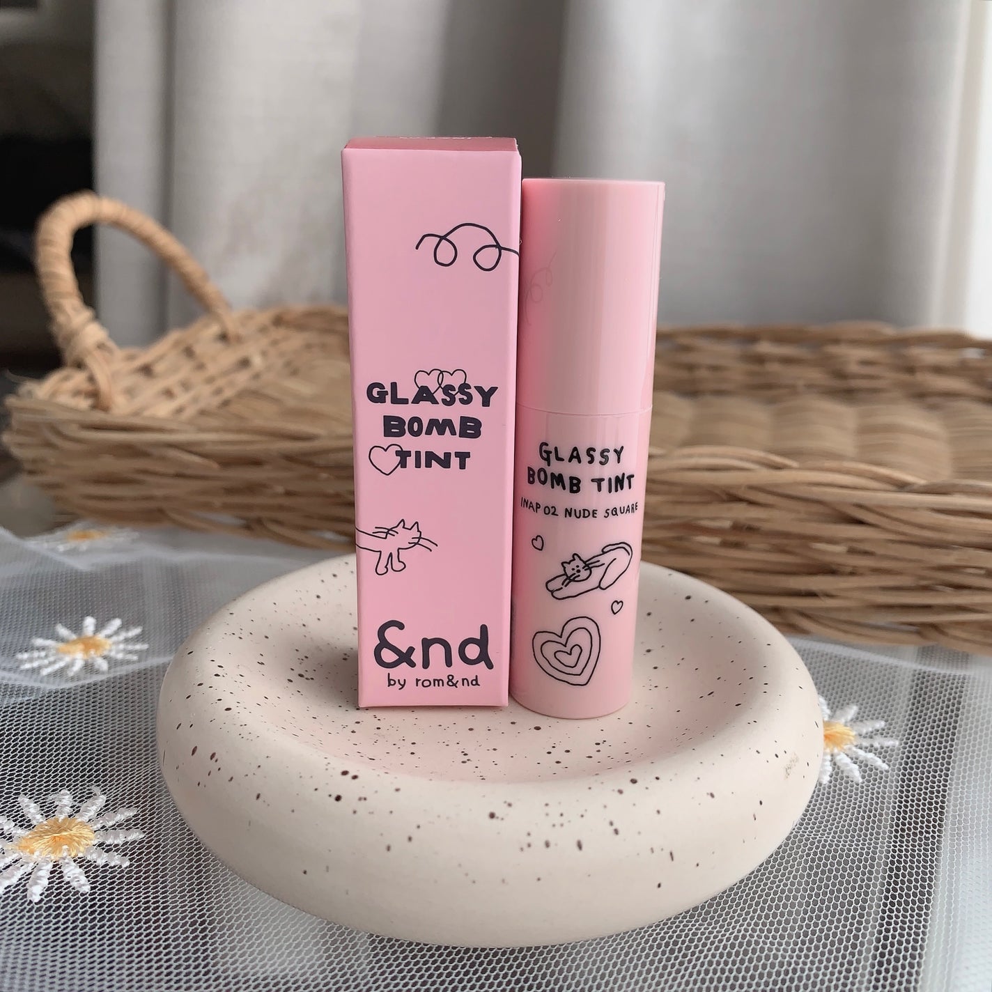 グラッシーボムティント/&nd by rom&nd/リップティントを使ったクチコミ(7枚目)