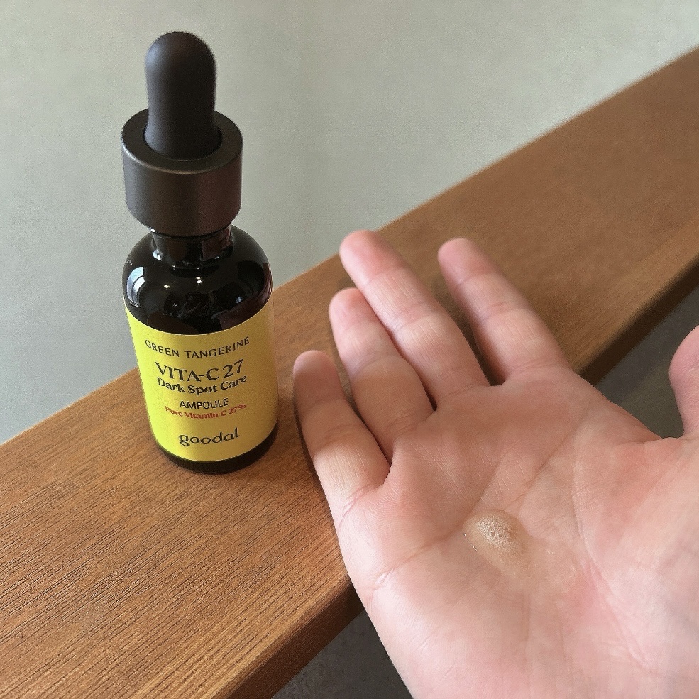 グリーンタンジェリンビタC27ダークスポットケアアンプル/goodal/美容液を使ったクチコミ（3枚目）