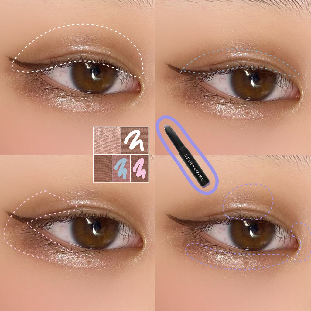 SPIRAL GIRL マルチライナー/DAISO/スティックアイシャドウを使ったクチコミ(3枚目)