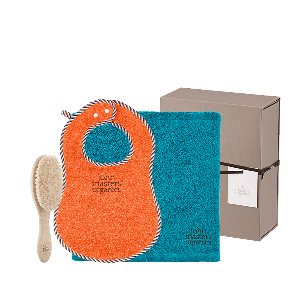 baby brush gift - john masters organics × Hippopotamus【BOX付・ラッピング済み】 ORANGE