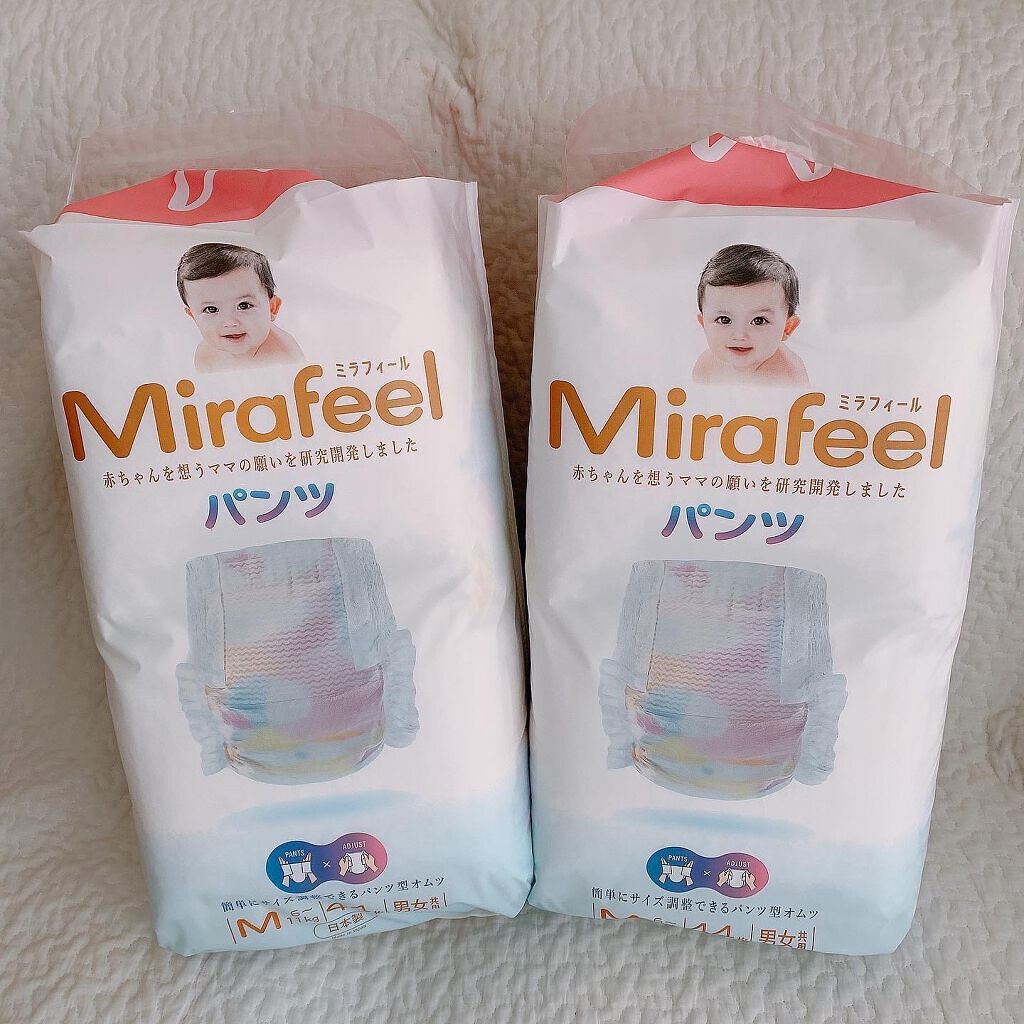·
テープ式パンツ型オムツのミラフィール
お試しさせて頂きました👍🏻 ̖́-

テープ？パンツ？えっ？なんなの？って
めちゃくちゃ不思議だったんだけど
どっちも兼ね備えたオムツでした🙌🏻💗

まずパッケージデザインがシンプルで
中