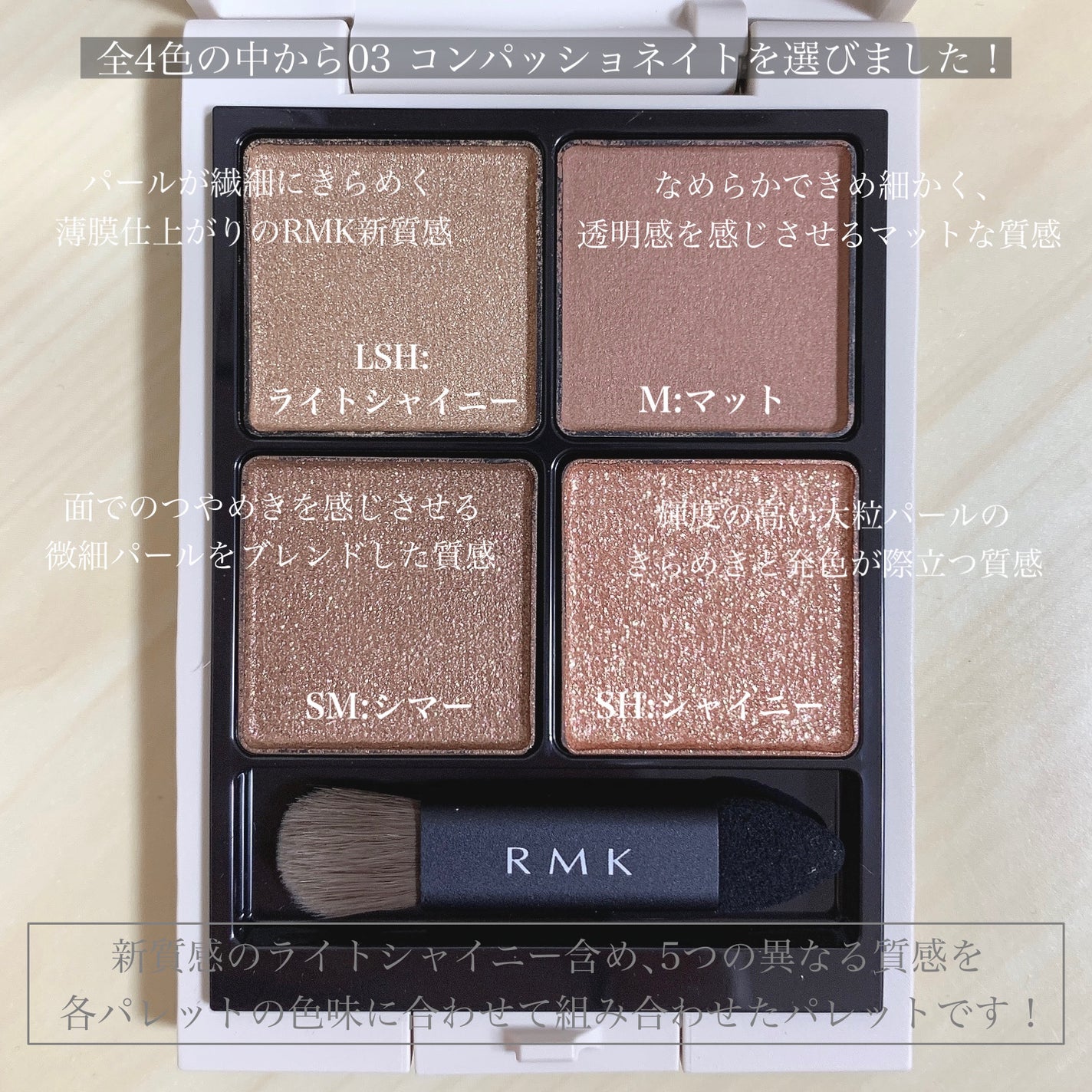 RMK シンクロマティック アイシャドウパレット/RMK/アイシャドウパレットを使ったクチコミ(3枚目)