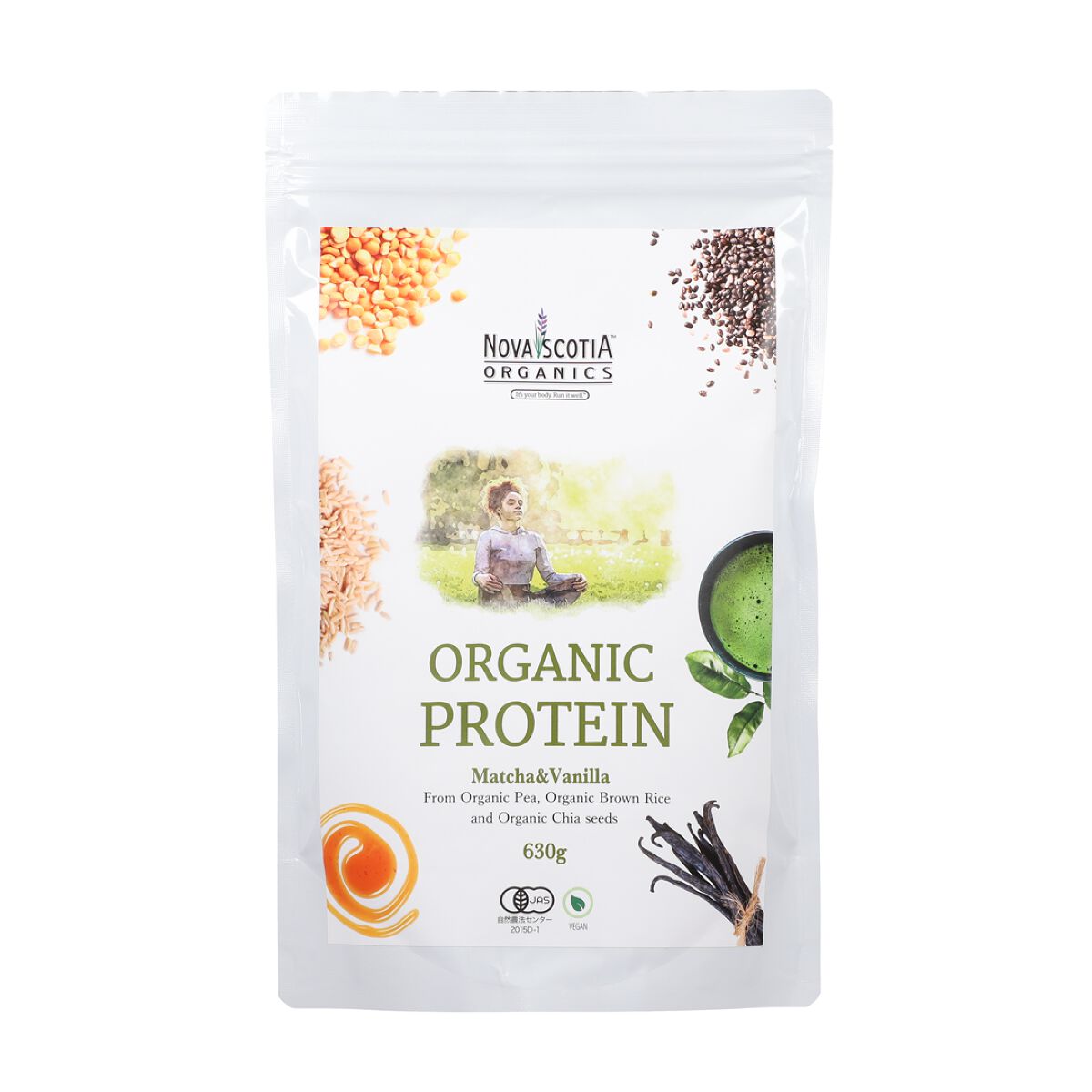 オーガニックプロテイン 抹茶＆バニラ 630g