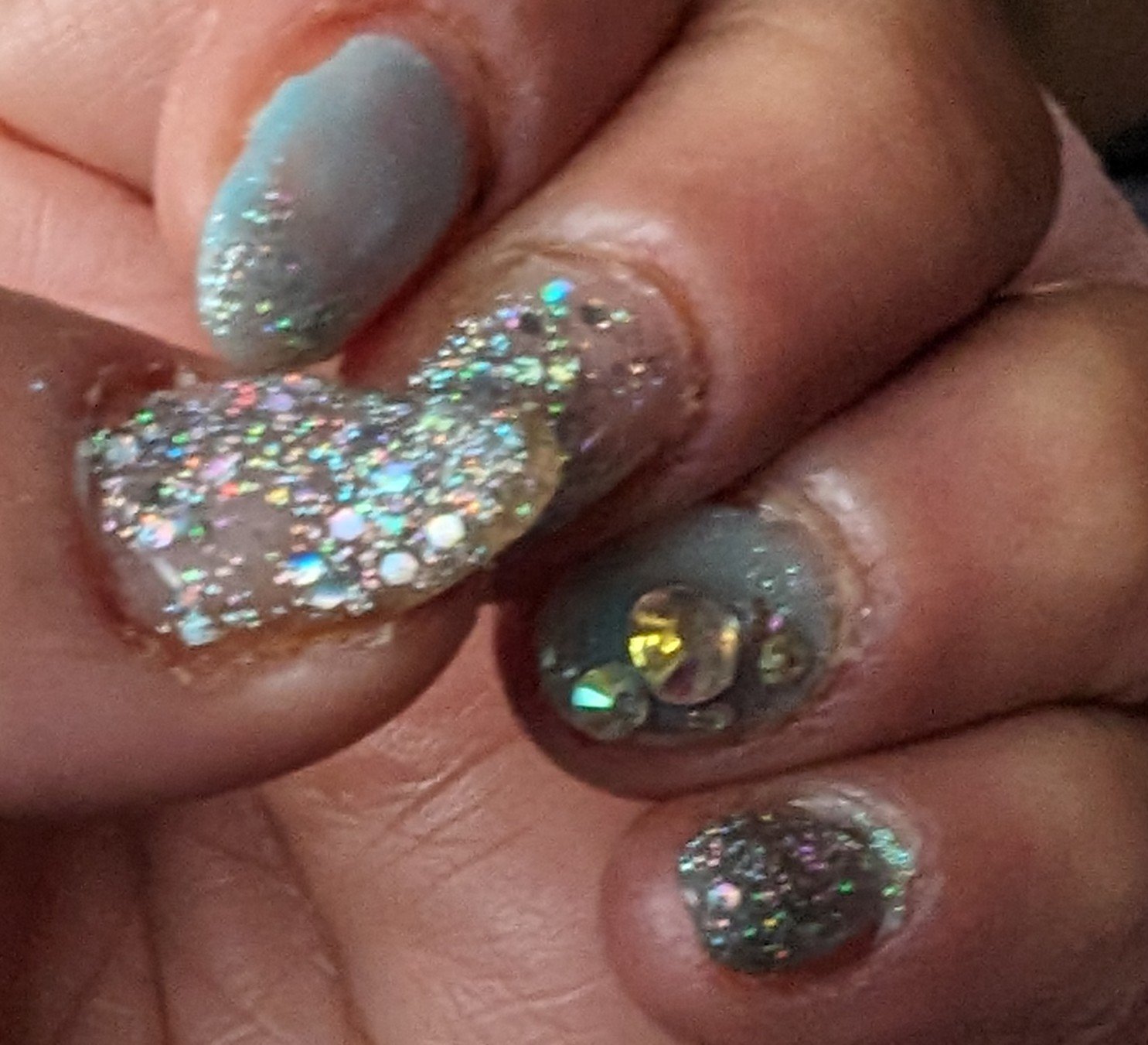 ジェルネイル フローズンブルー/セリア/ジェルネイルを使ったクチコミ（1枚目）