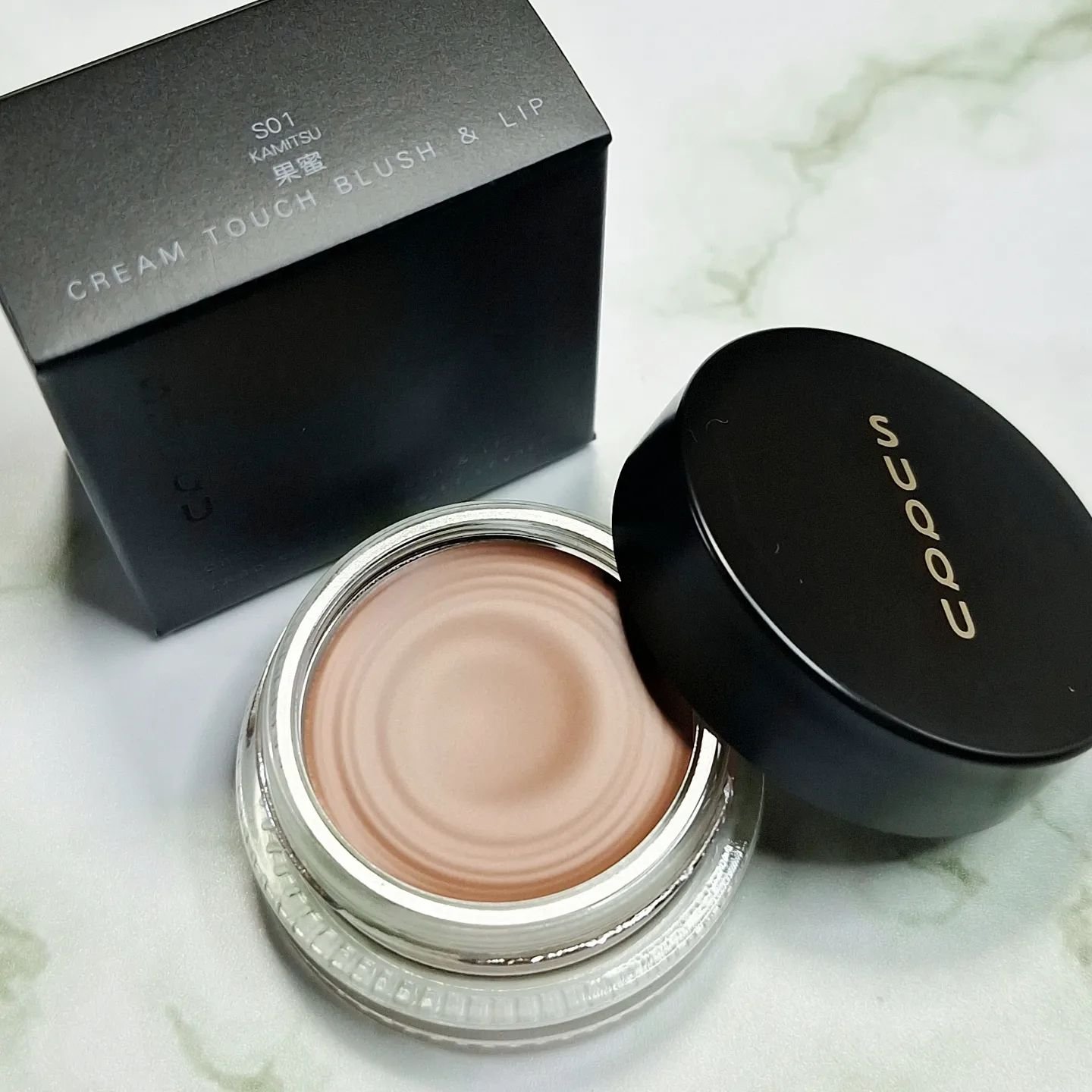 クリーム タッチ ブラッシュ & リップ S01 果蜜 -KAMITSU（限定色）/SUQQU/ジェル・クリームチークを使ったクチコミ（2枚目）