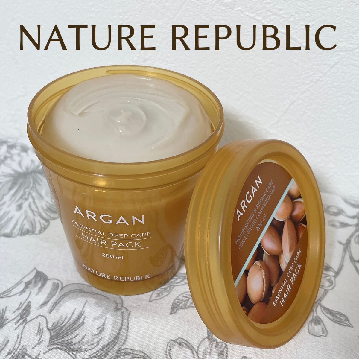 アルガンエッセンシャル ディープケアヘアパック/ネイチャーリパブリック/ヘアマスク・ヘアパックを使ったクチコミ（1枚目）