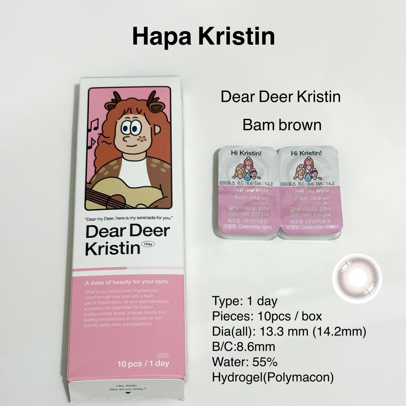 Dear Deer Kristen 1month/Hapa kristin/ワンデー(1DAY)カラコンを使ったクチコミ(1枚目)
