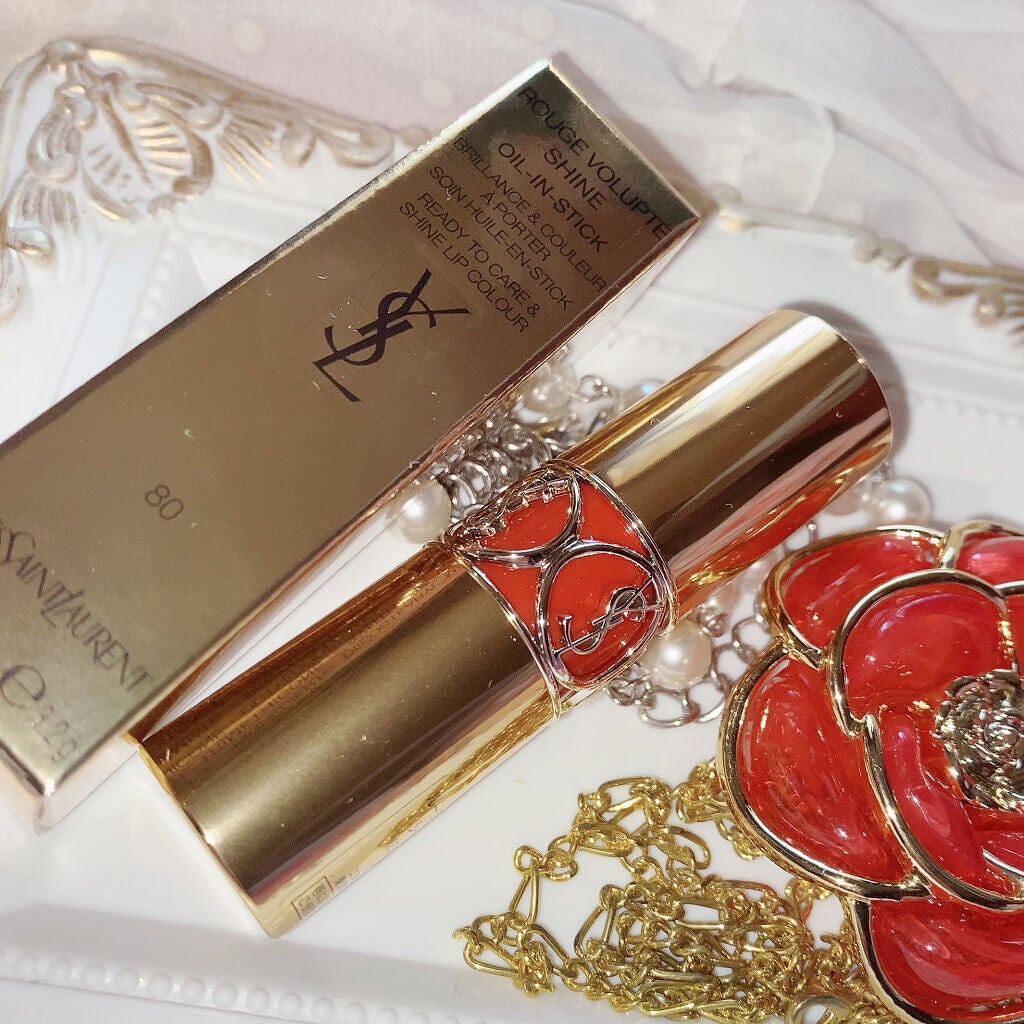 ルージュ ヴォリュプテ シャイン/YVES SAINT LAURENT BEAUTE/口紅を使ったクチコミ(6枚目)