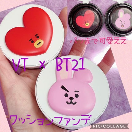 BT21×VT Cosmetic リアルウェア ウォーター クッション/VT/クッションファンデーションを使ったクチコミ(1枚目)
