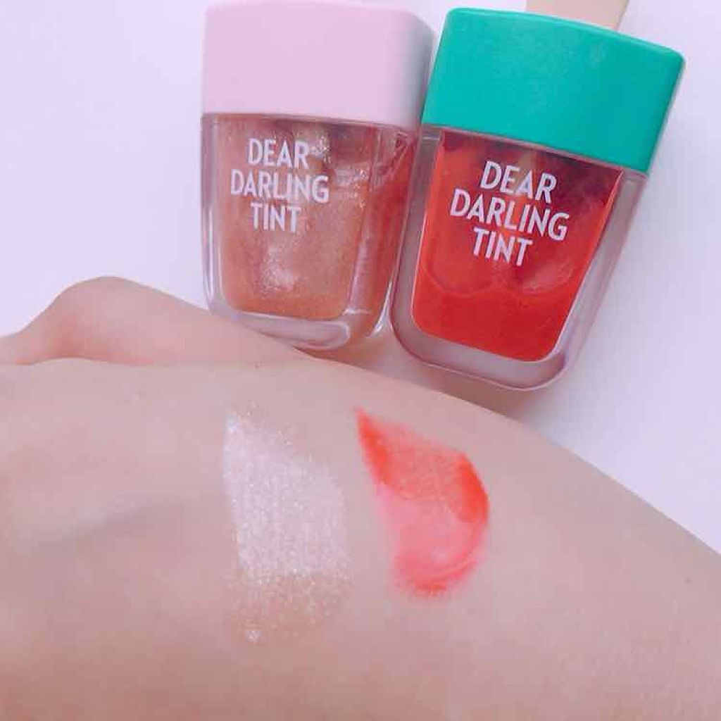 ディアダーリン ウォータージェルティント (アイスティント)/ETUDE/口紅を使ったクチコミ(2枚目)