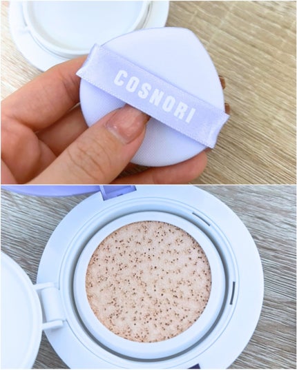 パンテノールバリアクッション/COSNORI/クッションファンデーションを使ったクチコミ(3枚目)