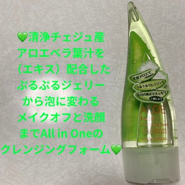 HOLIKA HOLIKA アロエフェイシャルクレンジングフォームのクチコミ「ホリカホリカアロエフェイシャルクレンジングフォーム💚
アロエベラ液汁40%💚　内容量:150m.....」（1枚目）