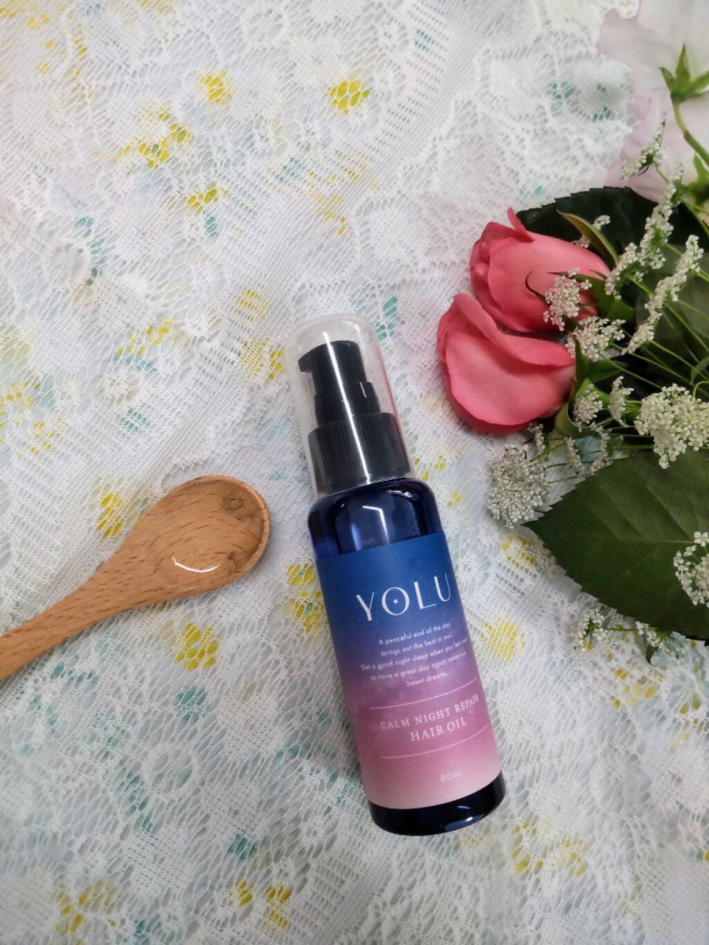 カームナイトリペアヘアオイル/YOLU/ヘアオイルを使ったクチコミ（2枚目）