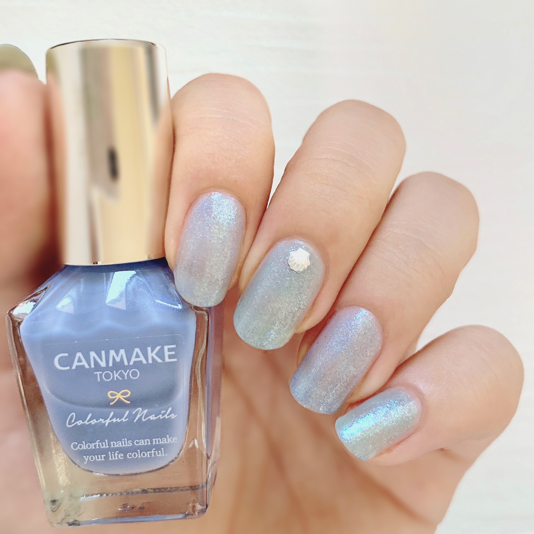 #セルフネイル,#ポリッシュネイル,#ネイル,#プチプラネイル,#ブルーネイル,#ラメネイルのネイルデザイン