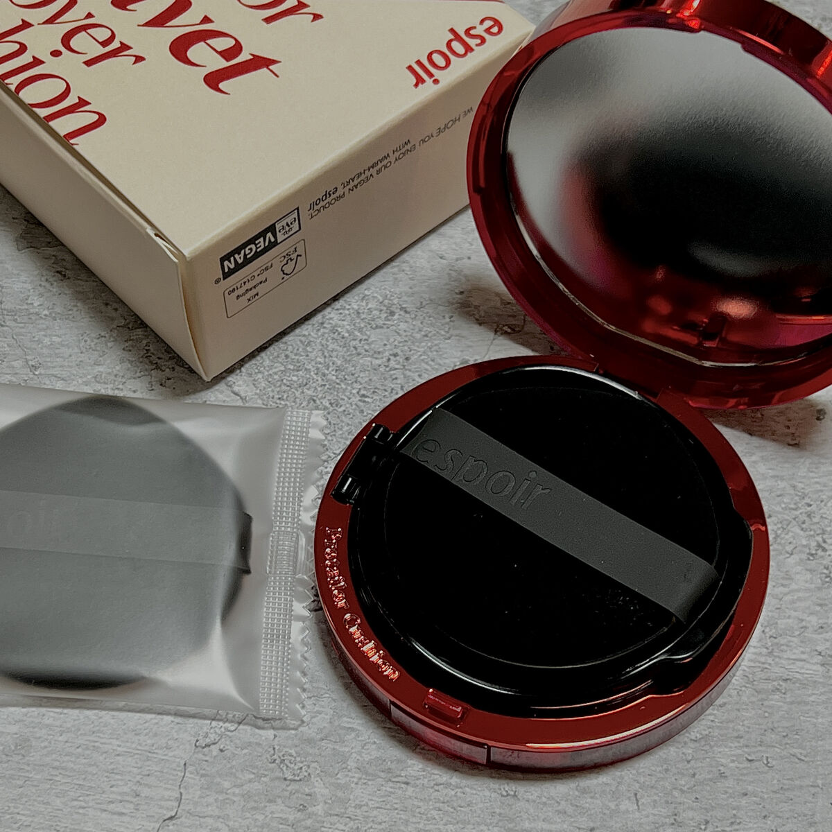 プロテーラービーベルベットカバークッション/espoir/クッションファンデーションを使ったクチコミ（2枚目）