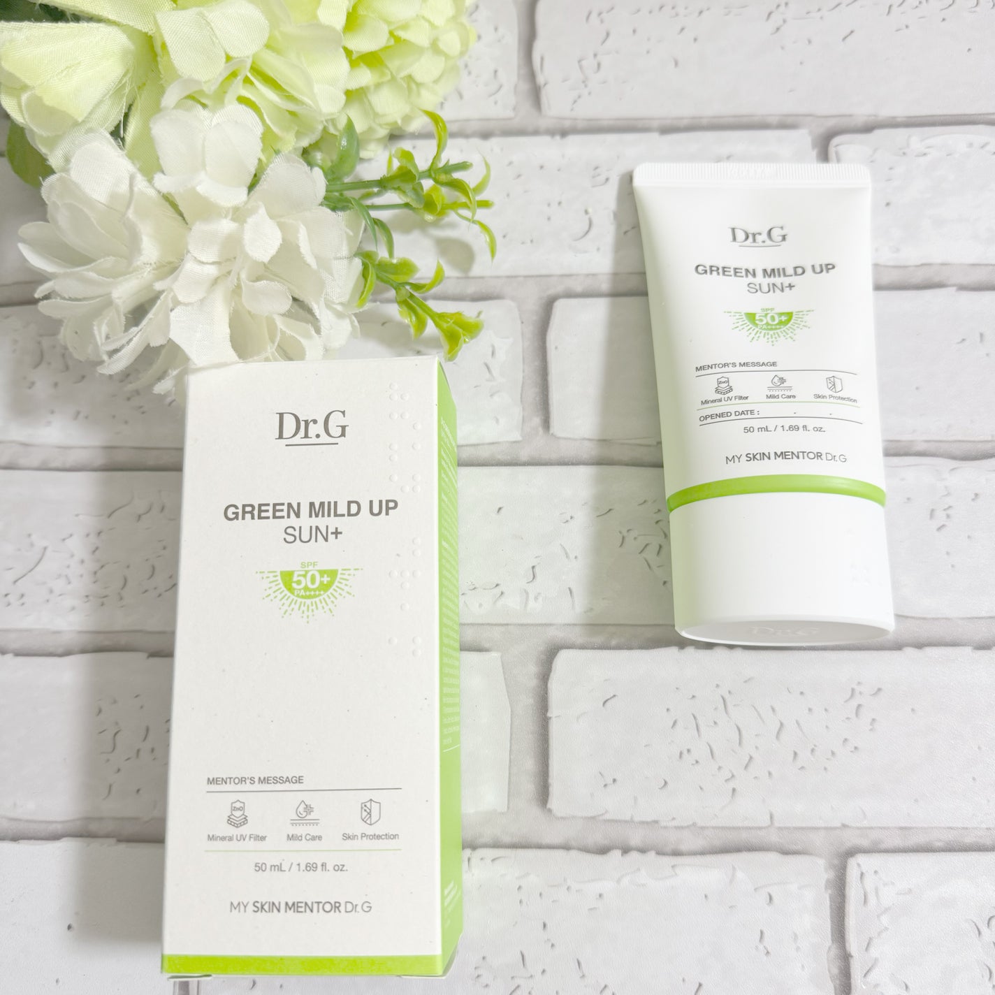 グリーンマイルドアップサンプラス/Dr.G/日焼け止めクリームを使ったクチコミ(2枚目)