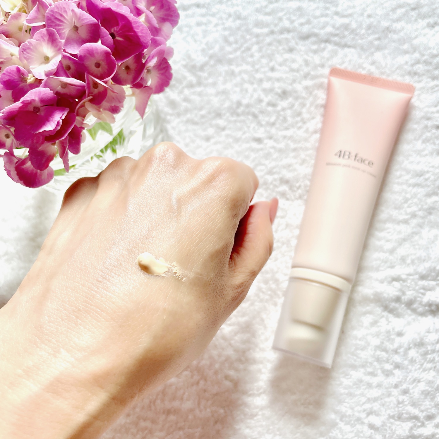 4B:face ブロッサムピンクトーンアップ*クリームのクチコミ「4B:face Blossom Pink Tone-up Creaｍ
お試しさせていただきまし.....」（1枚目）