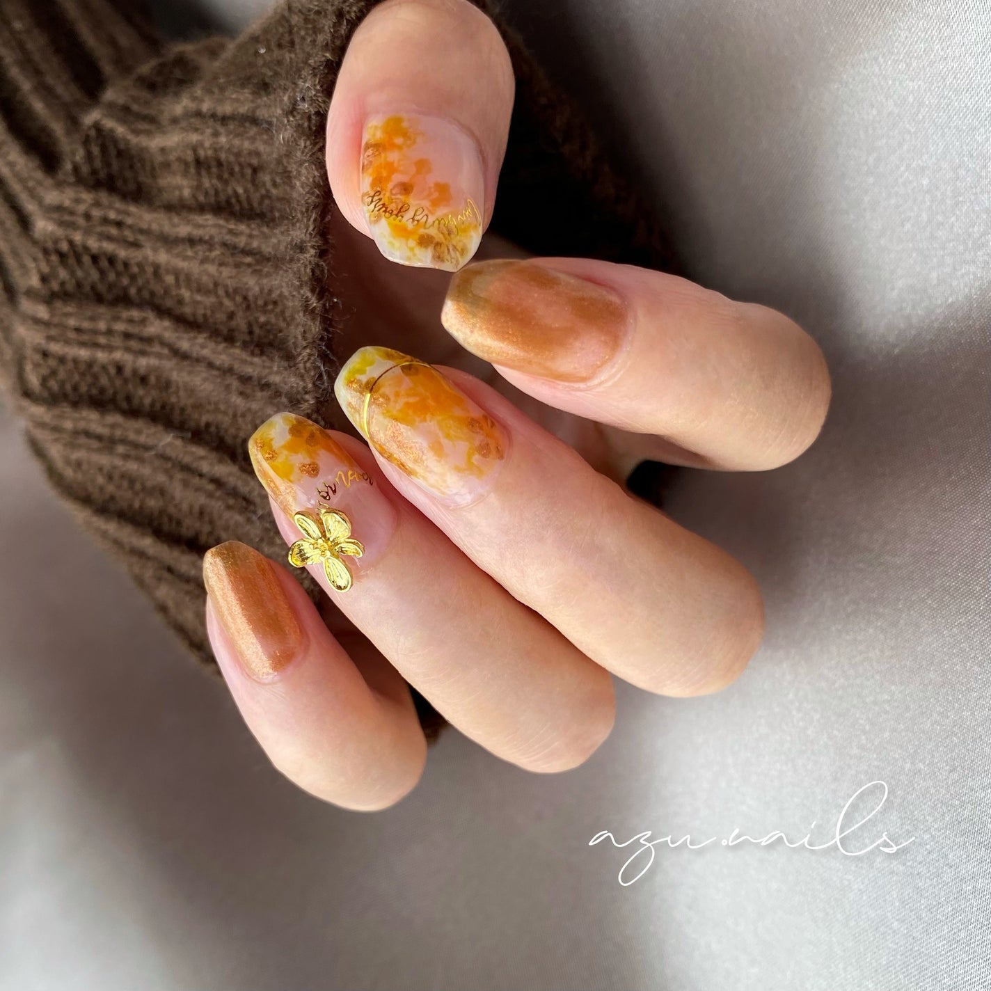 azu on LIPS 「グロッシーコート金木犀ブラウン秋の金木犀ネイルグロッシーコート..」(5枚目)