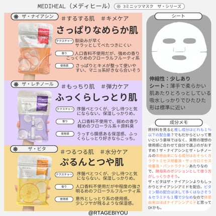 3ミニッツマスク:カーマイド with ティーツリー/MEDIHEAL/シートマスク・パックを使ったクチコミ(1枚目)