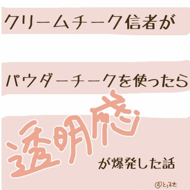 【クリームチーク信者が試しにパウダーチークを使ってみたらえらいことになった話】

とぅるきです。

突然ですがみなさん
普段お使いのチークはどんなタイプですか？

わたしはクリームチークとか
クリームア