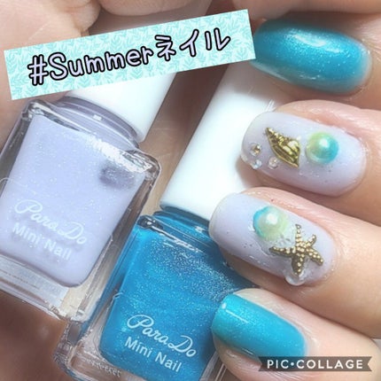 #Summerネイル,#セルフネイル,#夏ネイル,#ブルーネイルのネイルデザイン