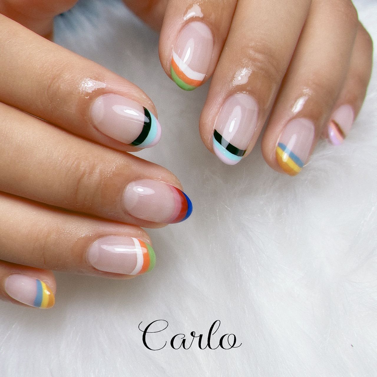 YUKA on LIPS 「【カラフルフレンチ】所沢市ネイルサロン|Carlo.海外風カラ..」(1枚目)