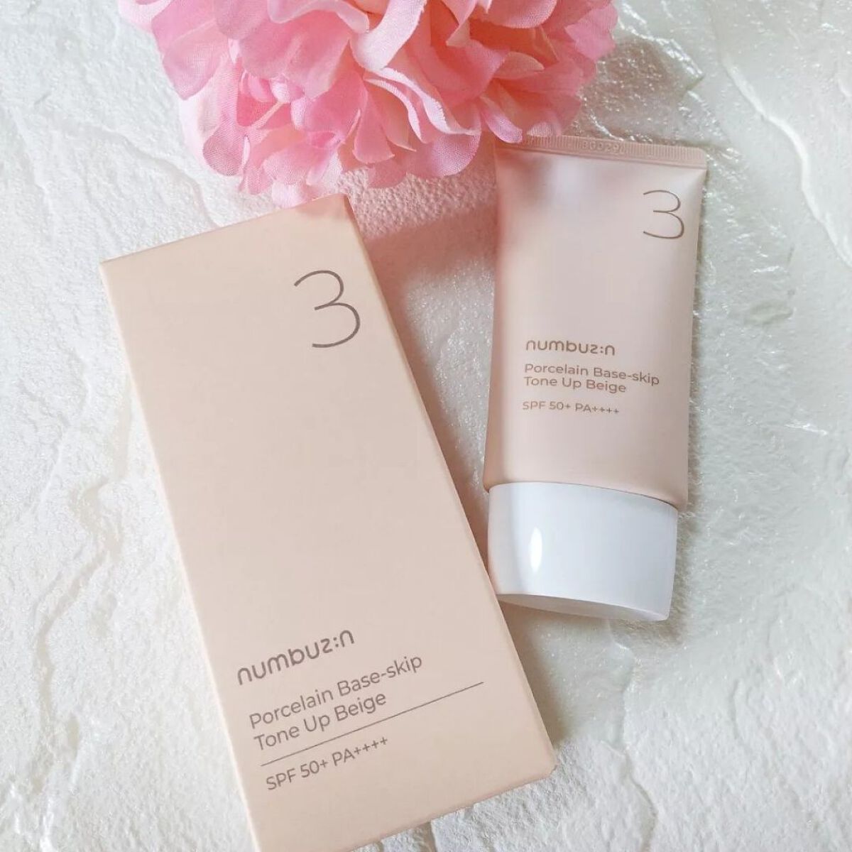 3番 ノーファンデ陶器肌トーンアップクリーム/numbuzin/化粧下地を使ったクチコミ(2枚目)
