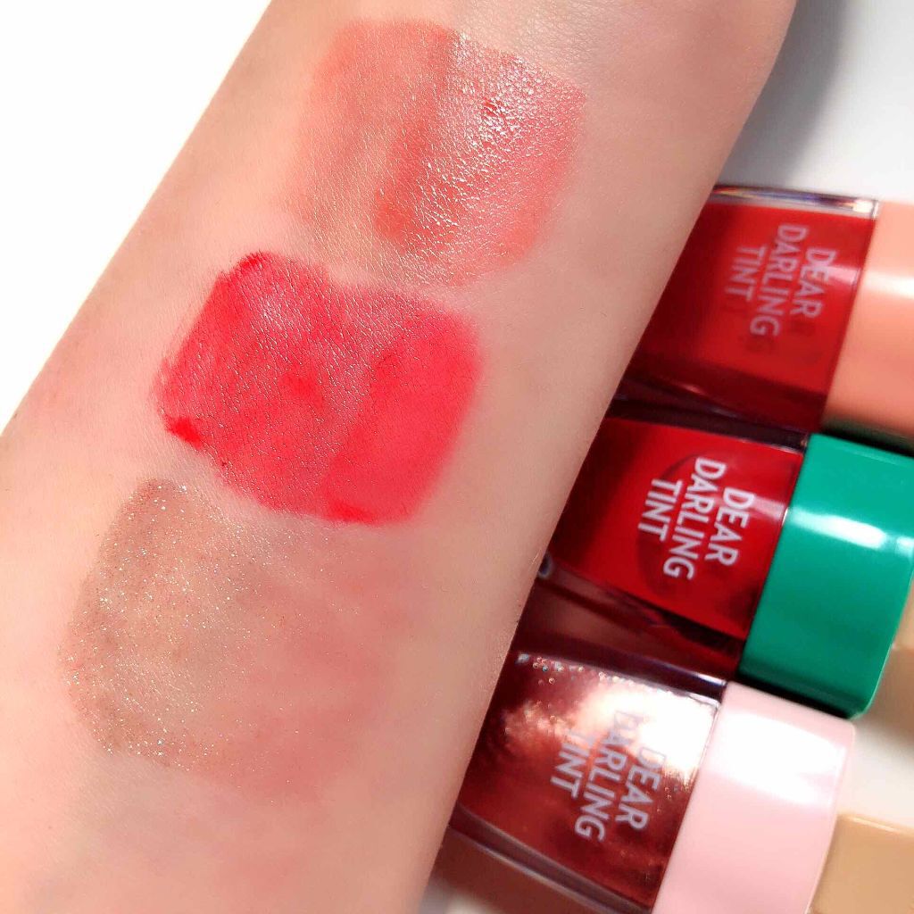 ディアダーリン ウォータージェルティント （アイスティント）/ETUDE/口紅を使ったクチコミ（2枚目）