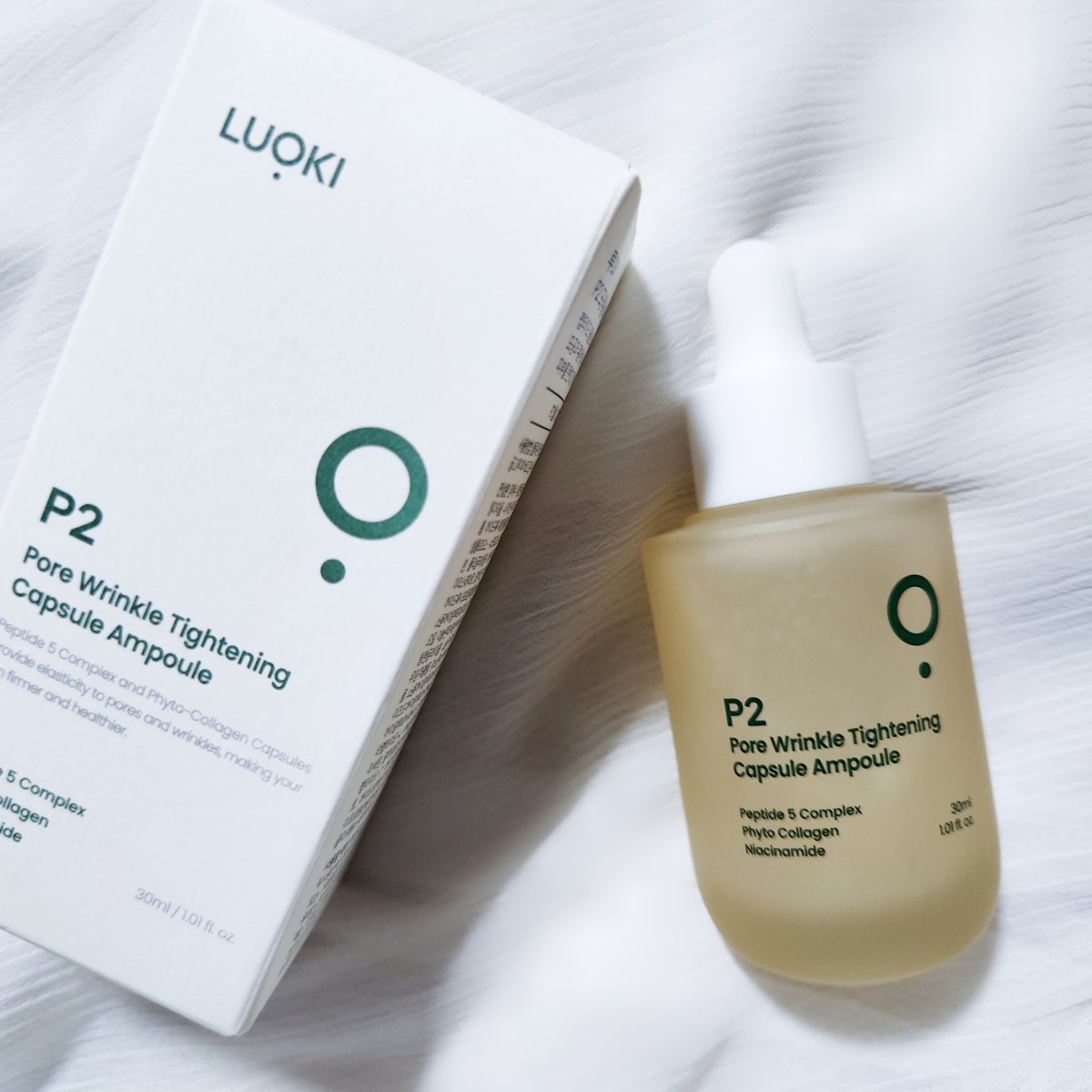 LUOKI (ルオキ)
P2 毛穴シワ タイトニングカプセルアンプル


中に白いつぶつぶなカプセルが入ったLUOKIのP2 毛穴シワ タイトニングカプセルアンプル。

このカプセルは肌に馴染ませるとすっと溶けるような感じでつぶつぶ感はない