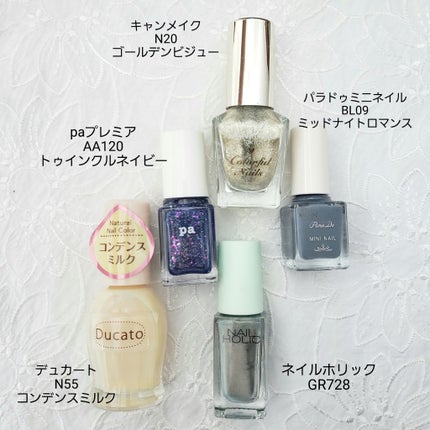 土木系おねいさん on LIPS 「紫陽花ネイル青バージョン。花のシールだけじゃなくて、グリーンも..」(8枚目)