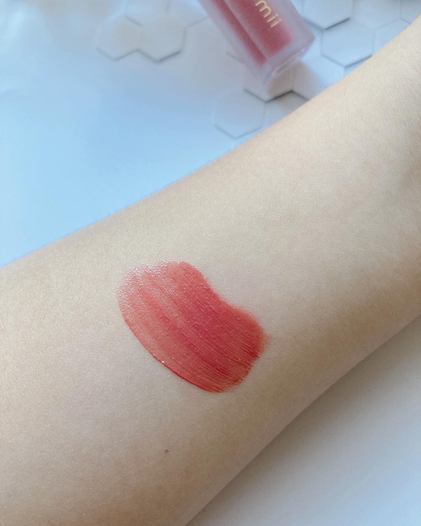 Melty flower lip tint 06 ももゼリー/haomii/口紅を使ったクチコミ（3枚目）