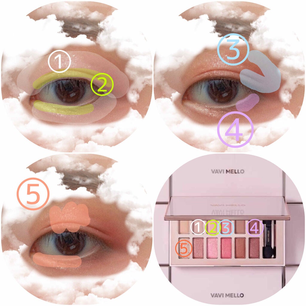 バレンタインボックス3ローズモーメント/VAVI MELLO/アイシャドウパレットを使ったクチコミ(2枚目)